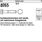 ISO 8765 8.8 Sechskantschrauben mit Schaft, mit metrischem Feingewinde