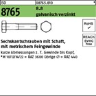 ISO 8765 8.8 galvanisch verzinkt Sechskantschrauben mit Schaft, mit metrischem F