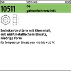 ISO 10511 04 galvanisch verzinkt Sechskantmuttern mit Klemmteil, mit nichtmetall