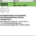 ISO 10511 04 galv. verz. 8 DiSP Sechskantmuttern mit Klemmteil, mit nichtmetalli