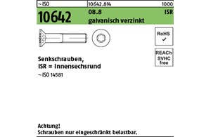~ISO 10642 08.8 ISR galvanisch verzinkt Senkschrauben mit Innensechsrund 