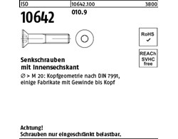 ISO 10642 010.9 Senkschrauben mit Innensechskant 