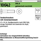 ISO 10642 010.9 galvanisch verzinkt Senkschrauben mit Innensechskant 