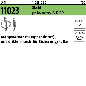 DIN 11023 Klappstecker 12 x 55 gal Zn 8 DiSP (Dickschichtpass.) gal ZnDi S