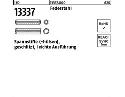 ISO 13337 Federstahl Spannstifte (-hülsen), geschlitzt, leichte Ausführung