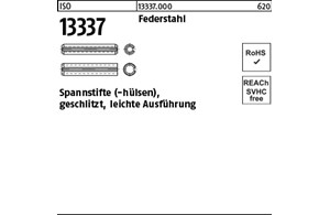 ISO 13337 Federstahl Spannstifte (-hülsen), geschlitzt, leichte Ausführung