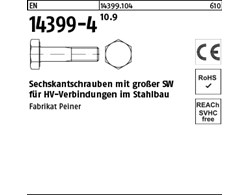 EN 14399-4 10.9 -P- Sechskantschrauben mit großer SW für HV-Verbindungen im Stah