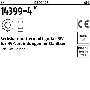 EN 14399 -4 10 M 12 Sechskantmutter, K1, -P- S