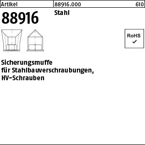 ART 88916 Sicherungsmuffen für HV-Schr. Stahl M 12 S