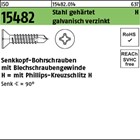 ISO 15482 Stahl, geh. H galvanisch verzinkt Senk-Bohrschrauben mit Blechschraube