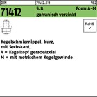 DIN 71412 5.8 Form A-M galvanisch verzinkt Kegelschmiernippel, kurz, mit Sechska