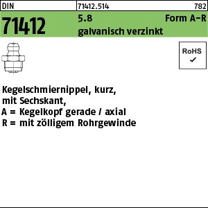DIN 71412 5.8 AR 1/8 SW 11 galv. verzinkt, Sechskant gal Zn S
