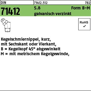 DIN 71412 5.8 BM 6 x 1 SW 9 galv. verzinkt gal Zn S