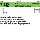 DIN 71412 5.8 Form C-M galvanisch verzinkt Kegelschmiernippel, kurz, mit Sechska