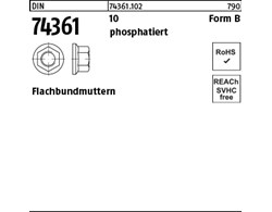 DIN 74361 10 Form B phosphatiert Flachbundmuttern 
