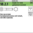 ASME B 18.2.1 Grade 5 (~8.8) UNC galvanisch verzinkt Hex cap screws, Sechskantsc