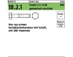 ASME B 18.2.1 Grade 5 (~8.8) UNC galvanisch verzinkt Hex cap screws, Sechskantsc