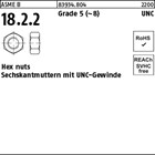 ASME B 18.2.2 Grade 5 (~8) UNC Hex cap screws, Sechskantmuttern mit mit UNC-Gewi