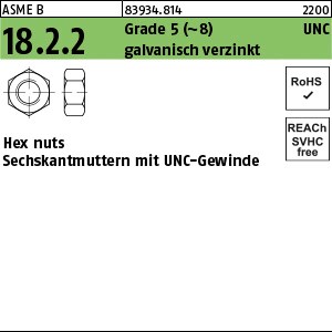 ART 83934 Hex nuts Grade 5 gal Zn 1/4 - 20 UNC gal Zn S