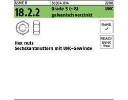 ASME B 18.2.2 Grade 5 (~8) UNC galvanisch verzinkt Hex cap screws, Sechskantmutt