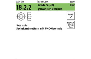 ASME B 18.2.2 Grade 5 (~8) UNC galvanisch verzinkt Hex cap screws, Sechskantmutt