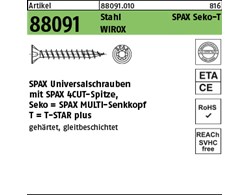 Artikel 88091 Stahl SPAX Seko-T Oberfläche WIROX SPAX Universalschrauben mit Spi