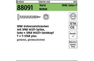 Artikel 88091 Stahl SPAX Seko-T Oberfläche WIROX SPAX Universalschrauben mit Spi