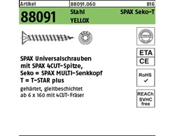 Artikel 88091 Stahl SPAX Seko-T Oberfläche YELLOX SPAX Universalschrauben mit Sp