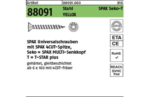 Artikel 88091 Stahl SPAX Seko-T Oberfläche YELLOX SPAX Universalschrauben mit Sp