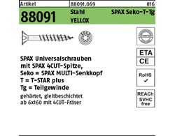 Artikel 88091 St. SPAX Seko-T-Tg Oberfläche YELLOX SPAX Universalschrauben mit S