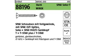 Artikel 88196 Stahl SPAX Seko-T Oberfläche WIROX SPAX Schrauben mit Vollgew., mi