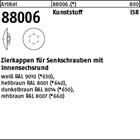 Artikel 88006 Kunststoff ISR, weiß Zierkappen für Senkschrauben mit Innensechsru