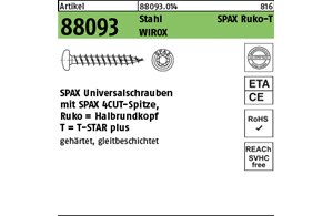 Artikel 88093 Stahl SPAX Ruko-T Oberfläche WIROX SPAX Universalschrauben mit Spi