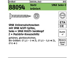 Artikel 88094 Stahl SPAX Seko-Z brüniert SPAX Universalschrauben mit Spitze, SPA