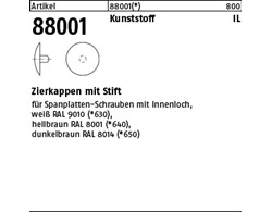 Artikel 88001 Kunststoff IL dunkelbraun Zierkappen m. Stift f. Spanplatten-/ ABC