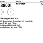 Artikel 88001 Kunststoff IL dunkelbraun Zierkappen m. Stift f. Spanplatten-/ ABC