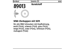Artikel 89013 Kunststoff schwarz Kappen mit Stift ABC-SPAX-Schrauben mit Kopfboh