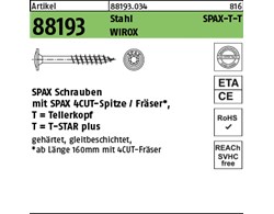 Artikel 88193 Stahl SPAX-T-T Oberfläche WIROX SPAX Schrauben mit Spitze/Fräser T
