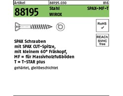 Artikel 88195 Stahl SPAX-MF-T Oberfläche WIROX SPAX Schrauben mit Spitze, mit kl