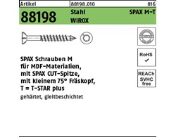 Artikel 88198 Stahl SPAX M-T Oberfläche WIROX SPAX Schrauben M für MDF-Materiali