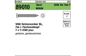 Artikel 89010 St. SPAX RA-Fsk-T Oberfläche WIROX SPAX Rahmenanker RA, Flachsenkk