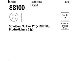 Artikel 88100 Stahl Scheiben Artikel 1 (ähnl. DIN 134) Produktklasse C (g)