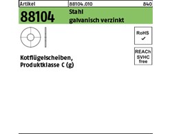 Artikel 88104 Stahl galvanisch verzinkt Kotflügelscheiben, Produktklasse C (g) 