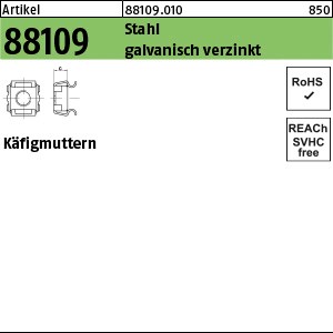 ART 88109 Käfigmuttern St. M 4 - 8 galv. verzinkt gal Zn S