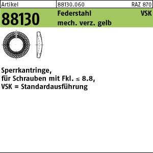 ART 88130 Sperrkantringe FSt. VSK 4 mech. verzinkt gelb chrom. mech ZnC S