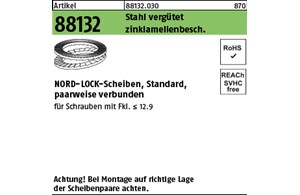 Artikel 88132 Stahl vergütet zinklamellenbesch. NORD-LOCK-Scheiben, Standard, pa