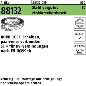 ART 88132 NORD-LOCK Scheibe f.HV geklebt NL 12 SC (13,1 x 23,7 x 4,6) S