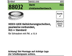 Artikel 88032 St. verg. zinklamellenbeschichtet Heico-Lock-Scheiben, Standard (K
