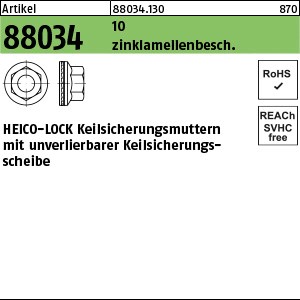 ART 88034 HEICO-LOCK Keilsicherungsmu. Kl.10 HLM-12 flZnnc flZnnc S
