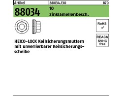 Artikel 88034 10 zinklamellenbeschichtet HEICO-LOCK Keilsicherungsmuttern 